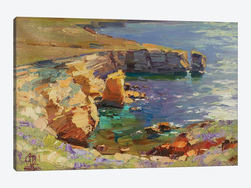 Rocky Seaside Of Western Crimea by Sergey Alexandrovich Pozdeev 1-piece Canvas Wall Art