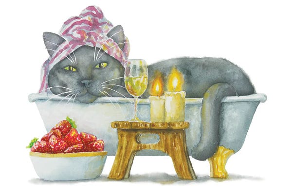 A Purr-fect Day: British Cat In The Tub by Alexey Dmitrievich Shmyrov