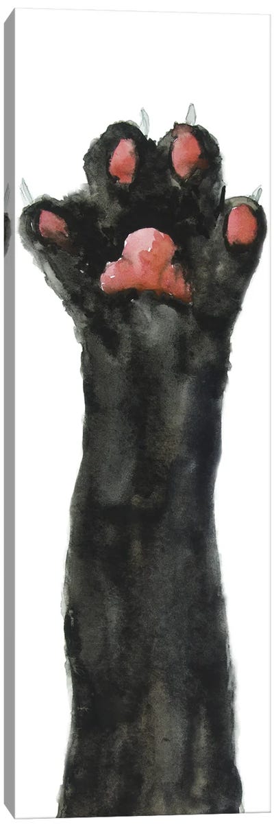Black Cat Paw Canvas Art Print - Pet Mom