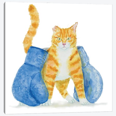 Boxer Orange Cat Canvas Print #AXS142} by Alexey Dmitrievich Shmyrov Canvas Art Print