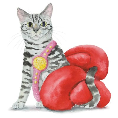 Boxer Gray Tabby Cat by Alexey Dmitrievich Shmyrov framed canvas print