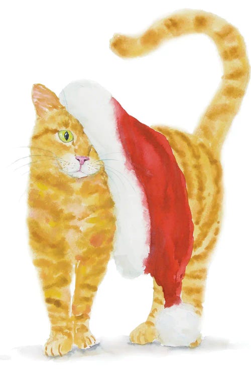 Christmas Orange Cat by Alexey Dmitrievich Shmyrov wall art