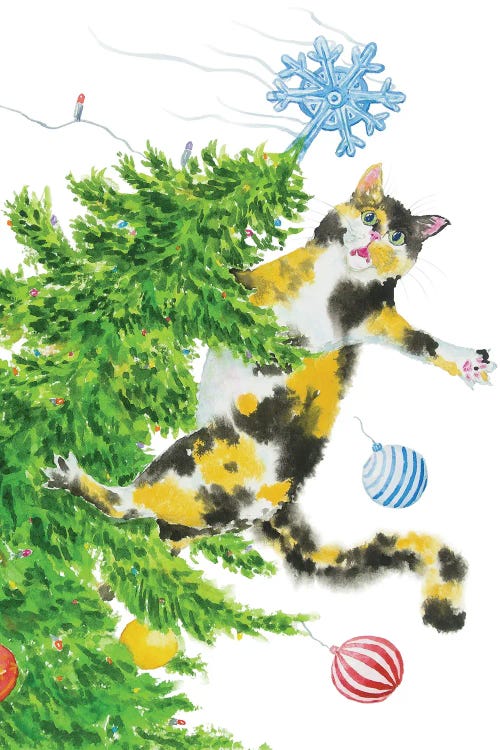 Christmas Calico Cat by Alexey Dmitrievich Shmyrov wall art
