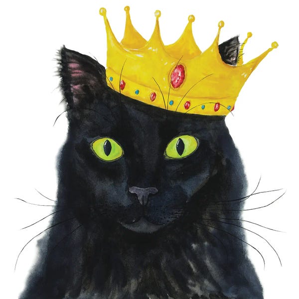 Crowns: Crowned Black Cat by Alexey Dmitrievich Shmyrov