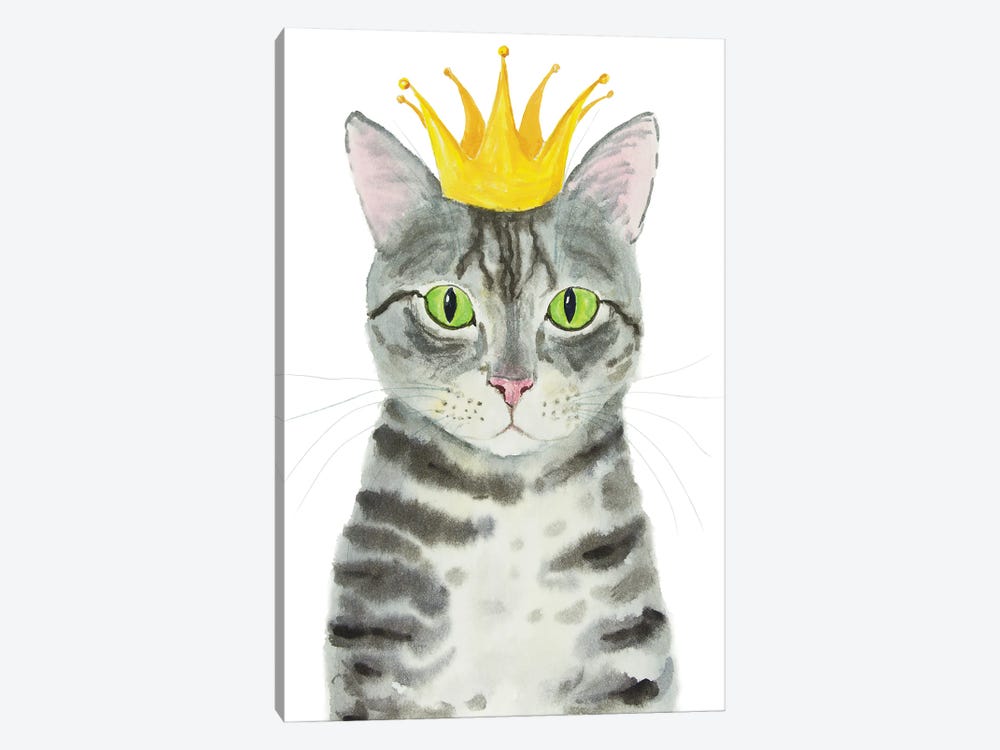 Crowned Gray Tabby Cat by Alexey Dmitrievich Shmyrov 1-piece Canvas Wall Art