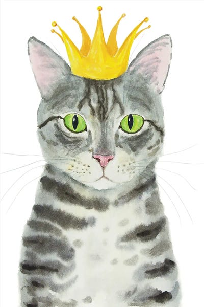 Crowns: Crowned Gray Tabby Cat by Alexey Dmitrievich Shmyrov