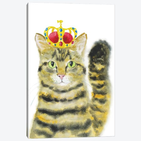 Crowned Brown Tabby Cat Canvas Print #AXS161} by Alexey Dmitrievich Shmyrov Art Print