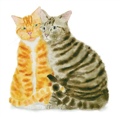 Brown Tabby And Orange Cat by Alexey Dmitrievich Shmyrov framed wall art