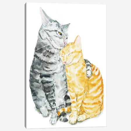 Cat Couple Canvas Print #AXS19} by Alexey Dmitrievich Shmyrov Art Print