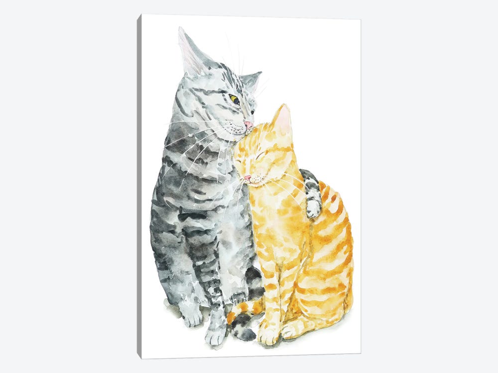 Cat Couple by Alexey Dmitrievich Shmyrov 1-piece Canvas Artwork