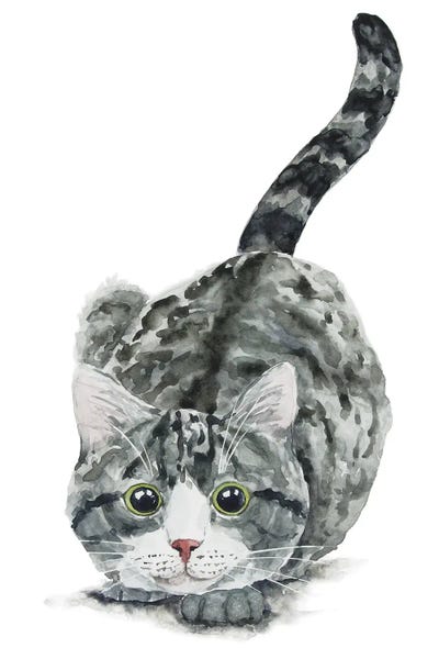 Tabbies: Hunting Tabby Cat by Alexey Dmitrievich Shmyrov