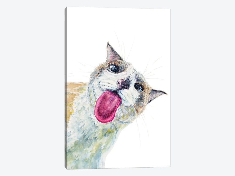 Funny Peeking Cat by Alexey Dmitrievich Shmyrov 1-piece Art Print