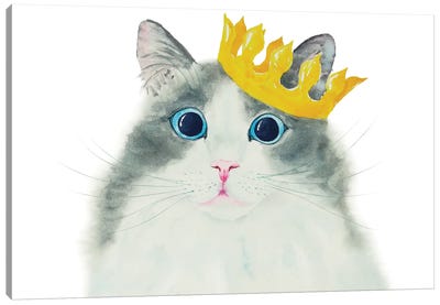 Little King Cat Canvas Art Print - Alexey Dmitrievich Shmyrov