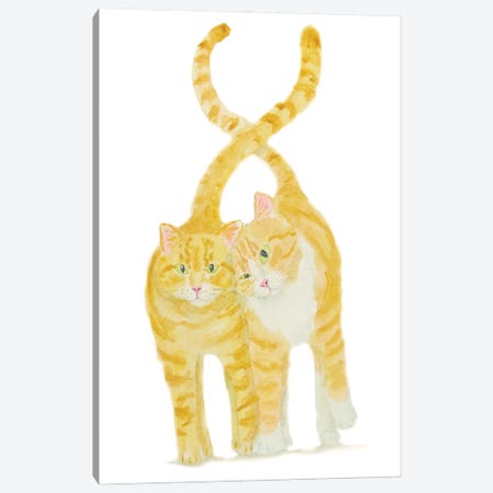 Orange Cats Couple Canvas Print #AXS48} by Alexey Dmitrievich Shmyrov Canvas Art