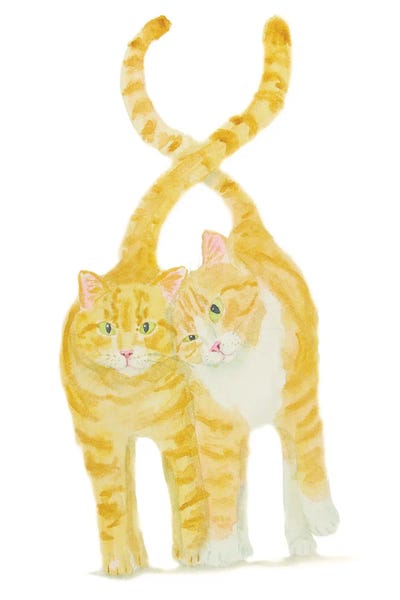 Orange Cats: Orange Cats Couple by Alexey Dmitrievich Shmyrov