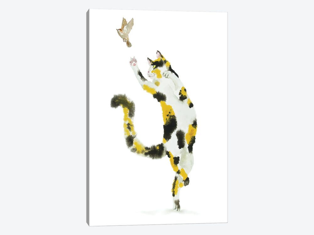 Bird Hunting Calico Cat by Alexey Dmitrievich Shmyrov 1-piece Canvas Artwork