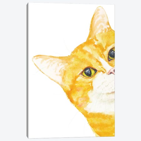 Peeking Orange Cat Canvas Print #AXS51} by Alexey Dmitrievich Shmyrov Canvas Art Print