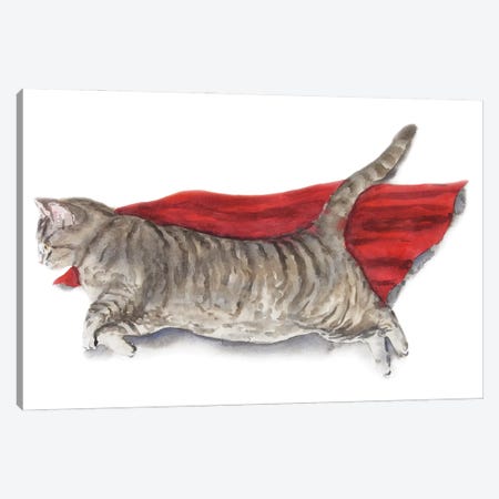 Superhero Cat Canvas Print #AXS63} by Alexey Dmitrievich Shmyrov Canvas Artwork
