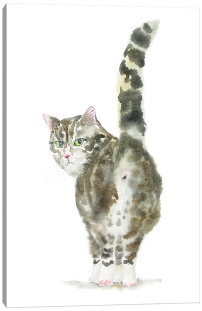 Tabby Cat Butt Canvas Art Print - Alexey Dmitrievich Shmyrov