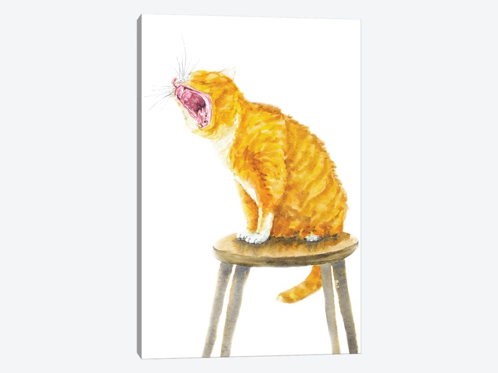 Yawning Orange Cat by Alexey Dmitrievich Shmyrov 1-piece Canvas Artwork