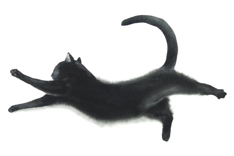 Yoga Black Cat I by Alexey Dmitrievich Shmyrov wall art