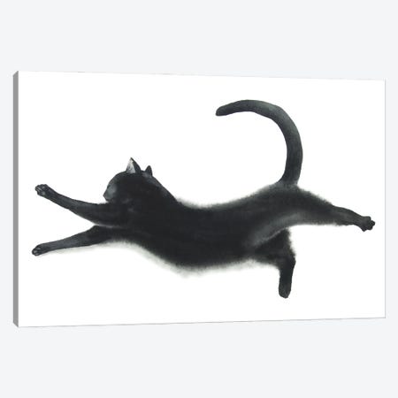 Yoga Black Cat I Canvas Print #AXS89} by Alexey Dmitrievich Shmyrov Canvas Artwork