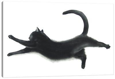Yoga Black Cat I Canvas Art Print - Alexey Dmitrievich Shmyrov