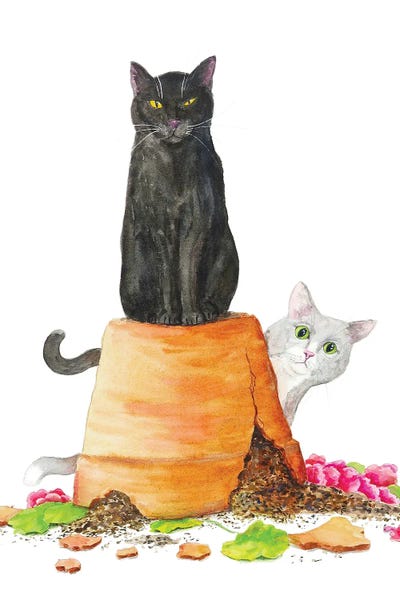 Gardening: Naughty Cats by Alexey Dmitrievich Shmyrov