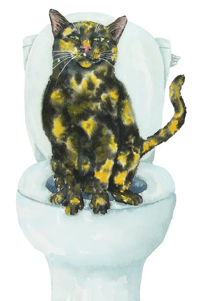 Tortoiseshell On The Toilet