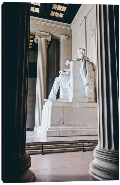 On His Marble Throne Canvas Art Print - Abraham Lincoln