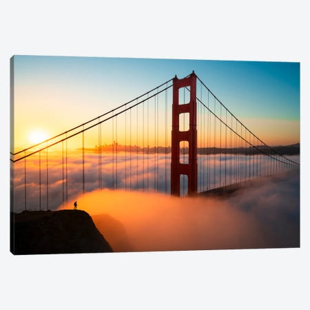 Morning Reverie - Golden Gate Bridge In Ethereal Fog Canvas Print #AXU17} by Alexander Sloutsky Canvas Art