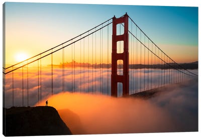 Morning Reverie - Golden Gate Bridge In Ethereal Fog Canvas Art Print - Bridge Art