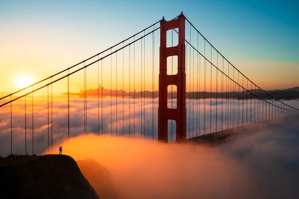 Golden Gate Bridge: Morning Reverie - Golden Gate Bridge In Ethereal Fog by Alexander Sloutsky