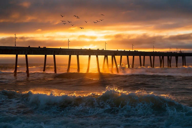 Waves Crashing At Pacifica Pier