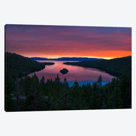 Serene Sunrise Over Lake Tahoe's Emerald Bay Canvas Print #AXU20} by Alexander Sloutsky Canvas Art