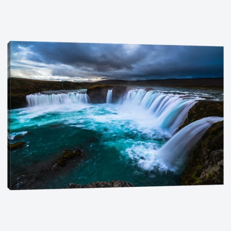 Cascading Whispers Of Godafoss Canvas Print #AXU24} by Alexander Sloutsky Canvas Print