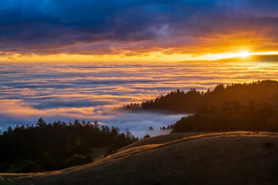 Sea Of Fog - Sunset Radiance At Mount Tamalpais by Alexander Sloutsky canvas print