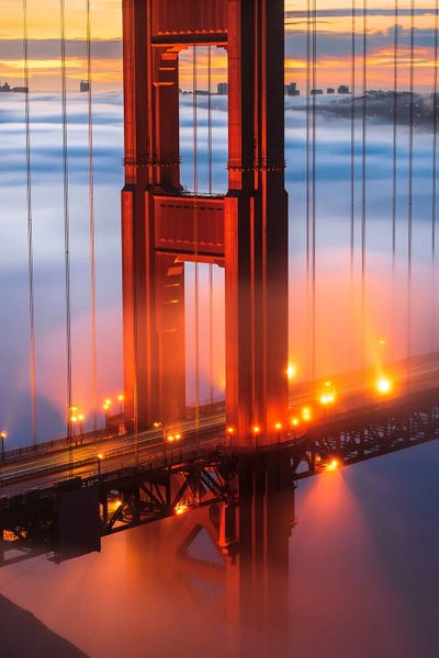 Alexander Sloutsky: Golden Gate Bridge Embraced By Low Fog by Alexander Sloutsky