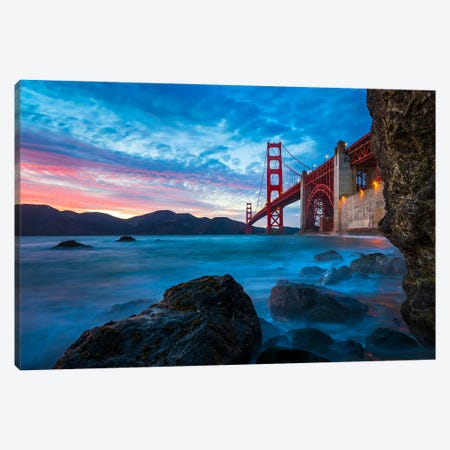 Golden Gate's Timeless Twilight Symphony Canvas Print #AXU6} by Alexander Sloutsky Canvas Print