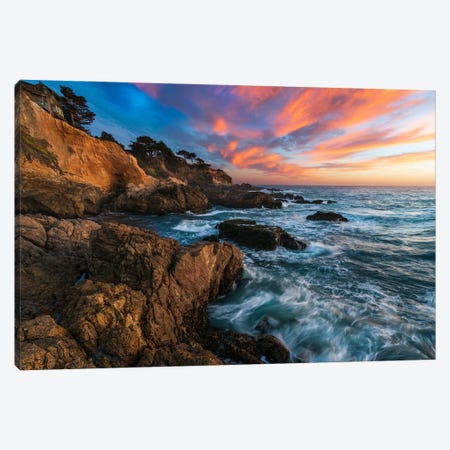 Sunset Reverie On Rugged Reefs Canvas Print #AXU7} by Alexander Sloutsky Art Print