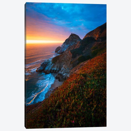 Dramatic Decline - Sunset Magic At Pacifica's Edge Canvas Print #AXU8} by Alexander Sloutsky Canvas Wall Art