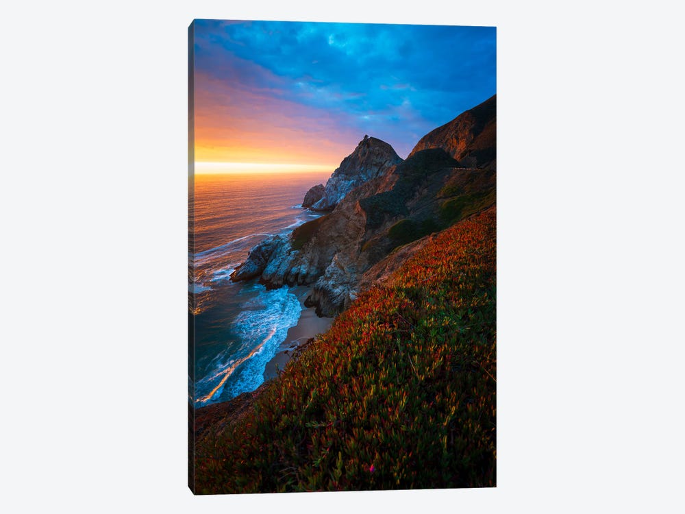 Dramatic Decline - Sunset Magic At Pacifica's Edge by Alexander Sloutsky 1-piece Canvas Wall Art