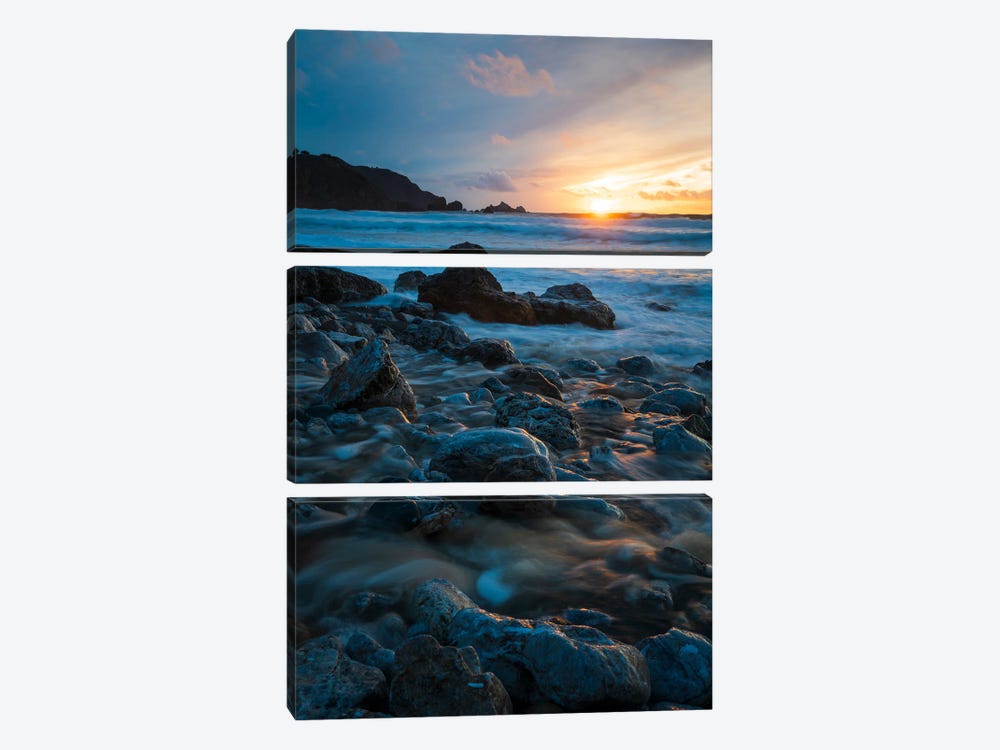 Dazzling Coastal Sunset On California Coast by Alexander Sloutsky 3-piece Canvas Art Print