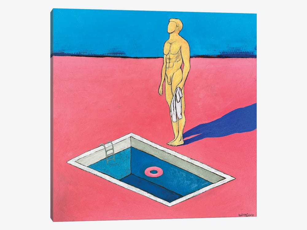 Pink Pool by Alex Wings 1-piece Canvas Art Print