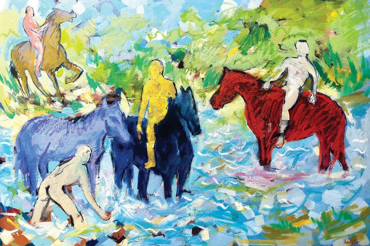 Bathing Horses