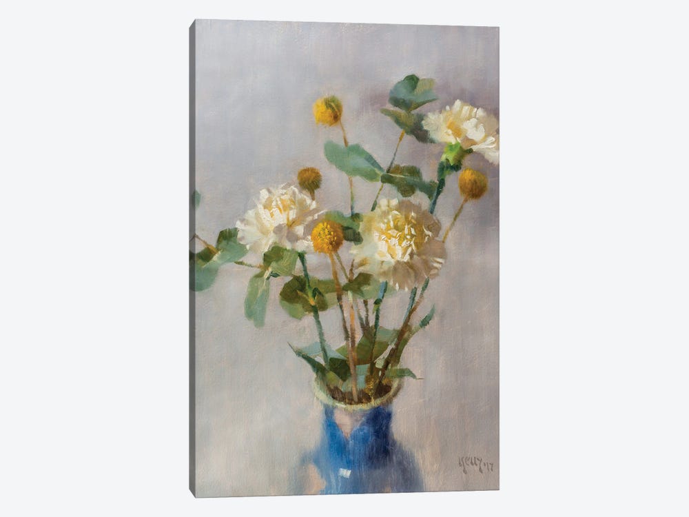 Carnations, Craspedia And Eucalyptus by Alex Kelly 1-piece Canvas Print