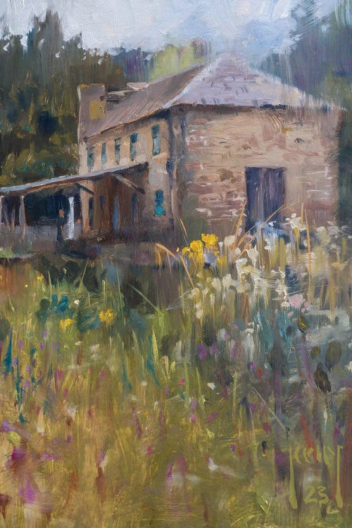 The Canal Siding At Cromford Mills (En Plein Air) by Alex Kelly wall art
