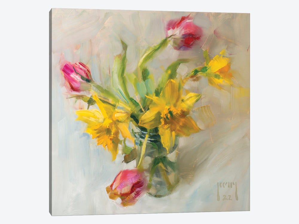 Daffodils And Tulips by Alex Kelly 1-piece Canvas Wall Art