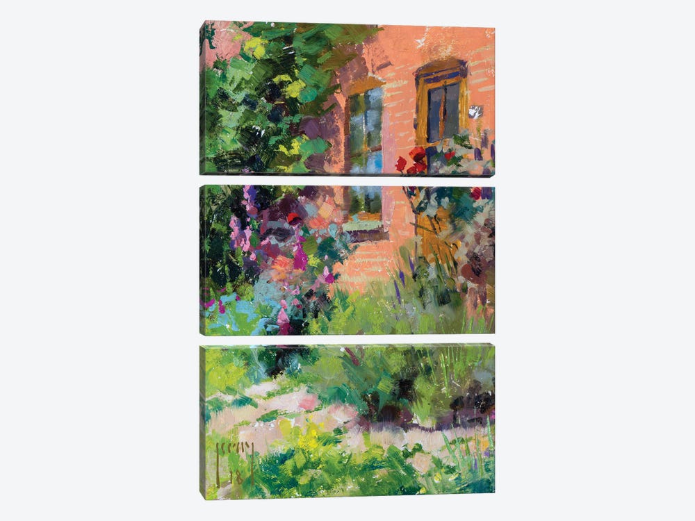 An English Garden by Alex Kelly 3-piece Canvas Print