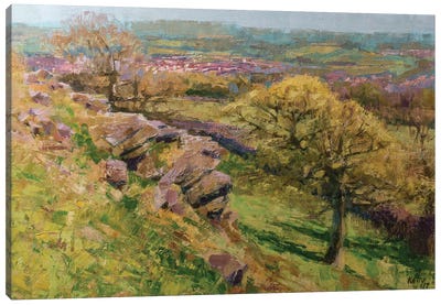 Looking Out Over Buxton From The Summit Of Corbar Cross Canvas Art Print - Alex Kelly